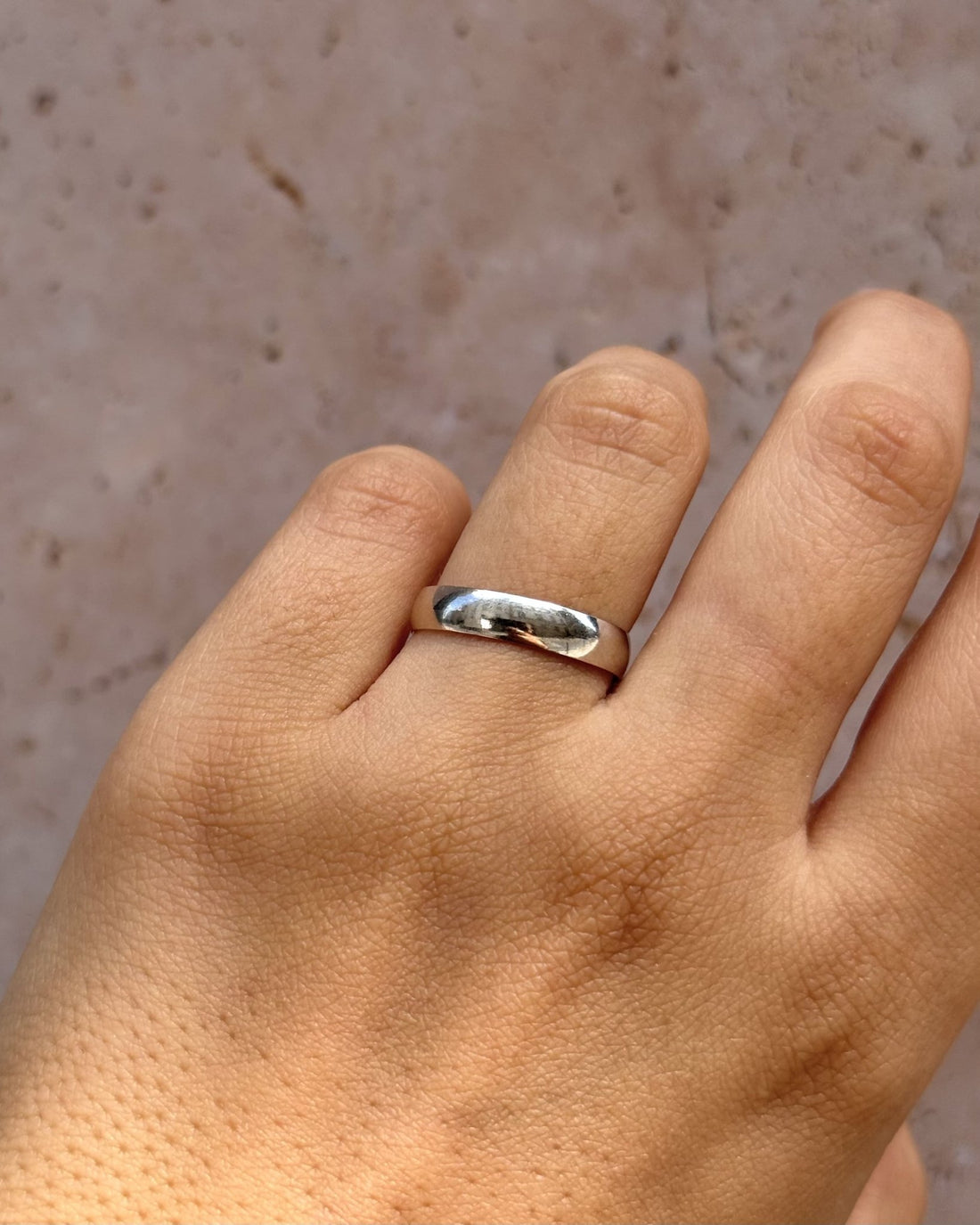 Alliance Or Gris 18 carats 4 mm "Léon" - Elliade Paris