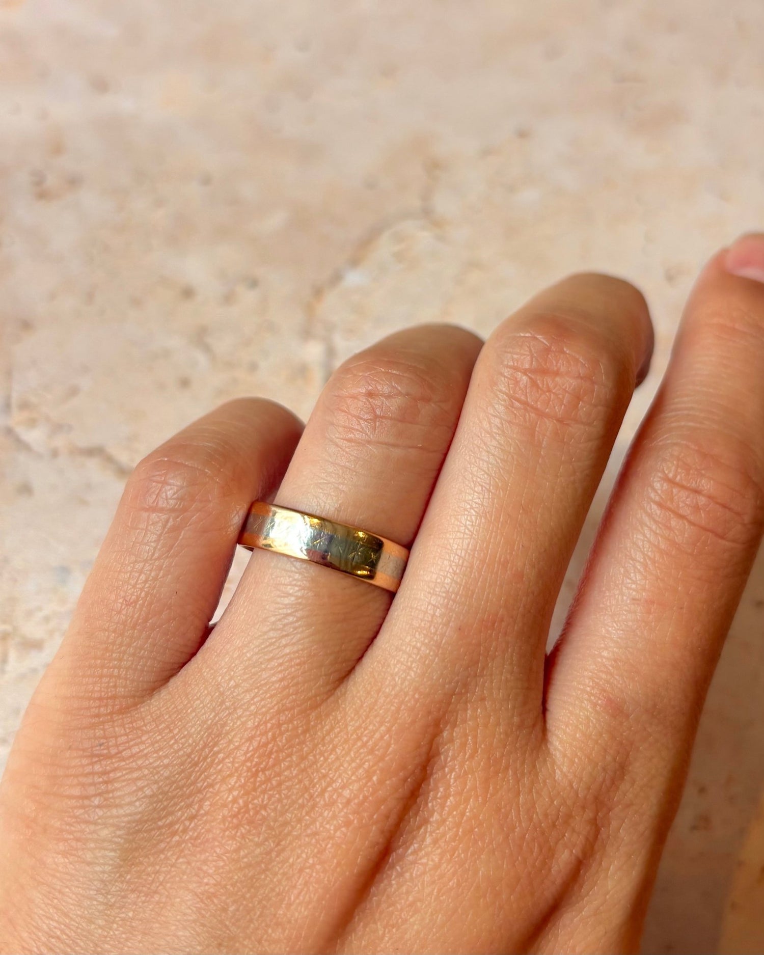 Alliance Or Jaune &amp; Gris 18 carats 5mm "William" - Elliade Paris