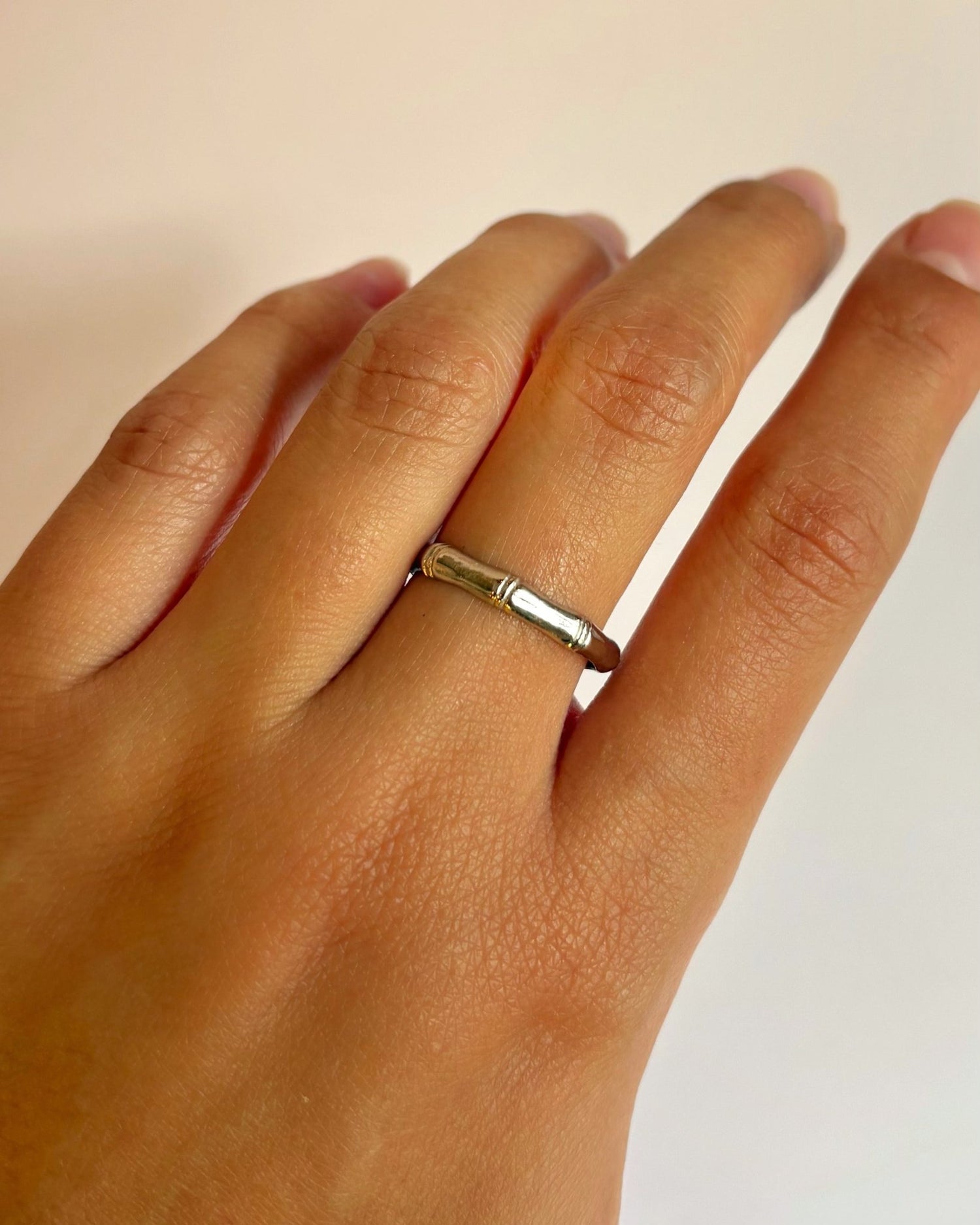 Alliance Style Bambou Or Gris 18 carats 3.1mm "Cristina" - Elliade Paris