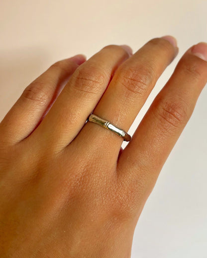 Alliance Style Bambou Or Gris 18 carats 3.1mm "Cristina" - Elliade Paris
