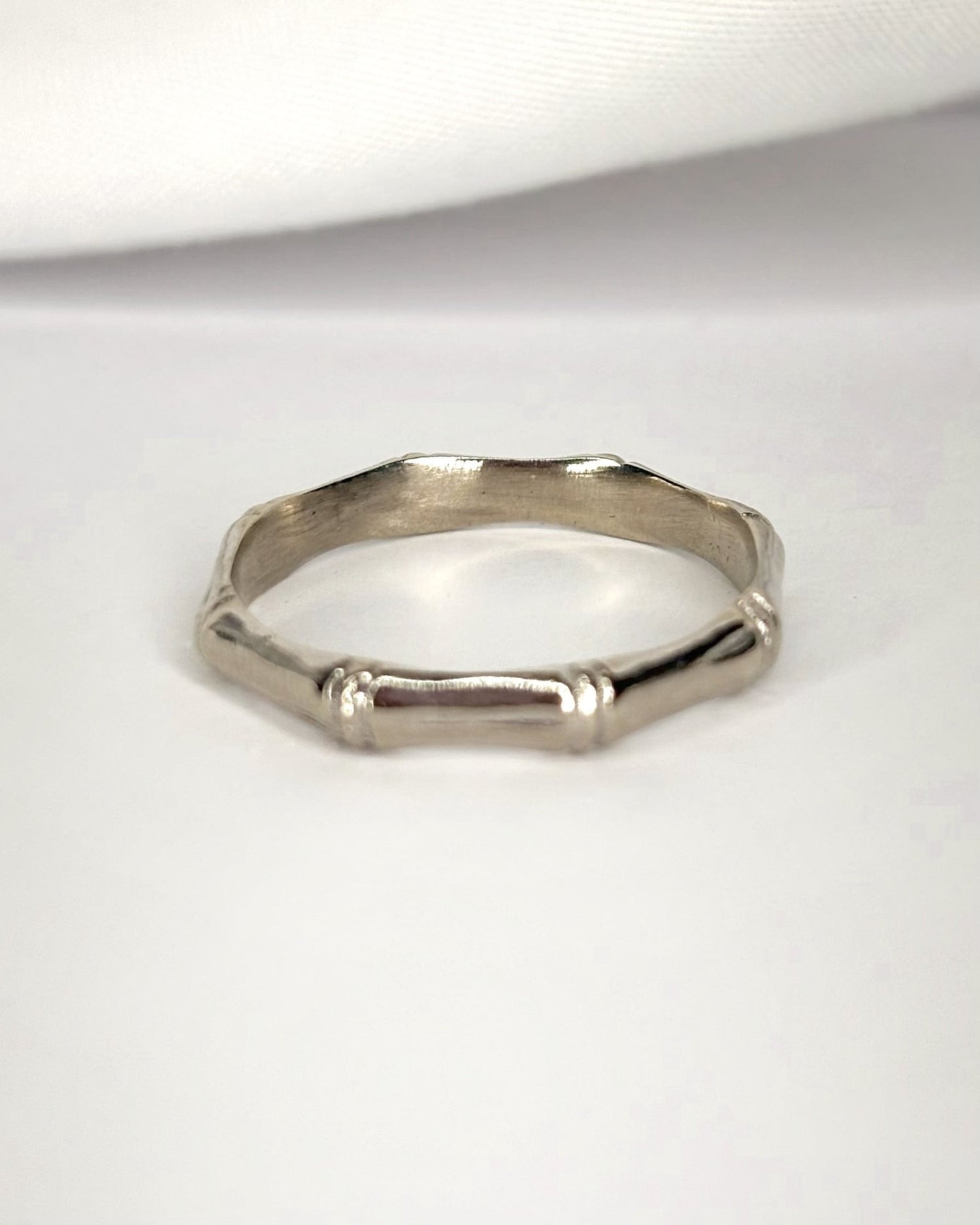 Alliance Style Bambou Or Gris 18 carats 3.1mm "Cristina" - Elliade Paris