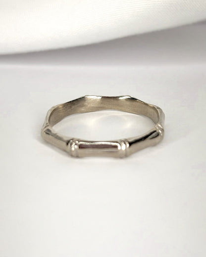 Alliance Style Bambou Or Gris 18 carats 3.1mm "Cristina" - Elliade Paris