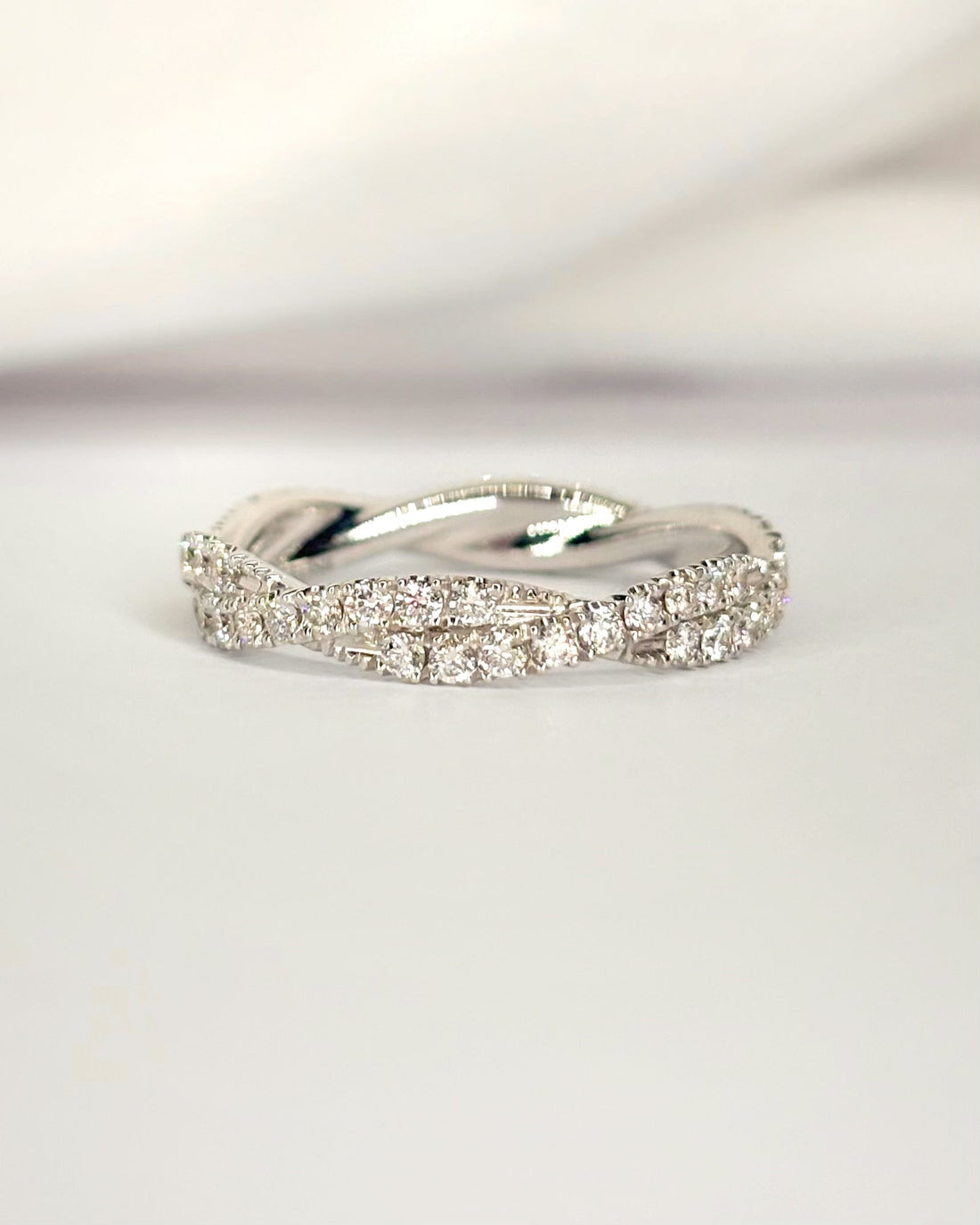 Alliance Torsadée Diamants 0.54 carat 3.5mm "Alicia" - Elliade Paris