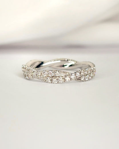 Alliance Torsadée Diamants 0.54 carat 3.5mm "Alicia" - Elliade Paris