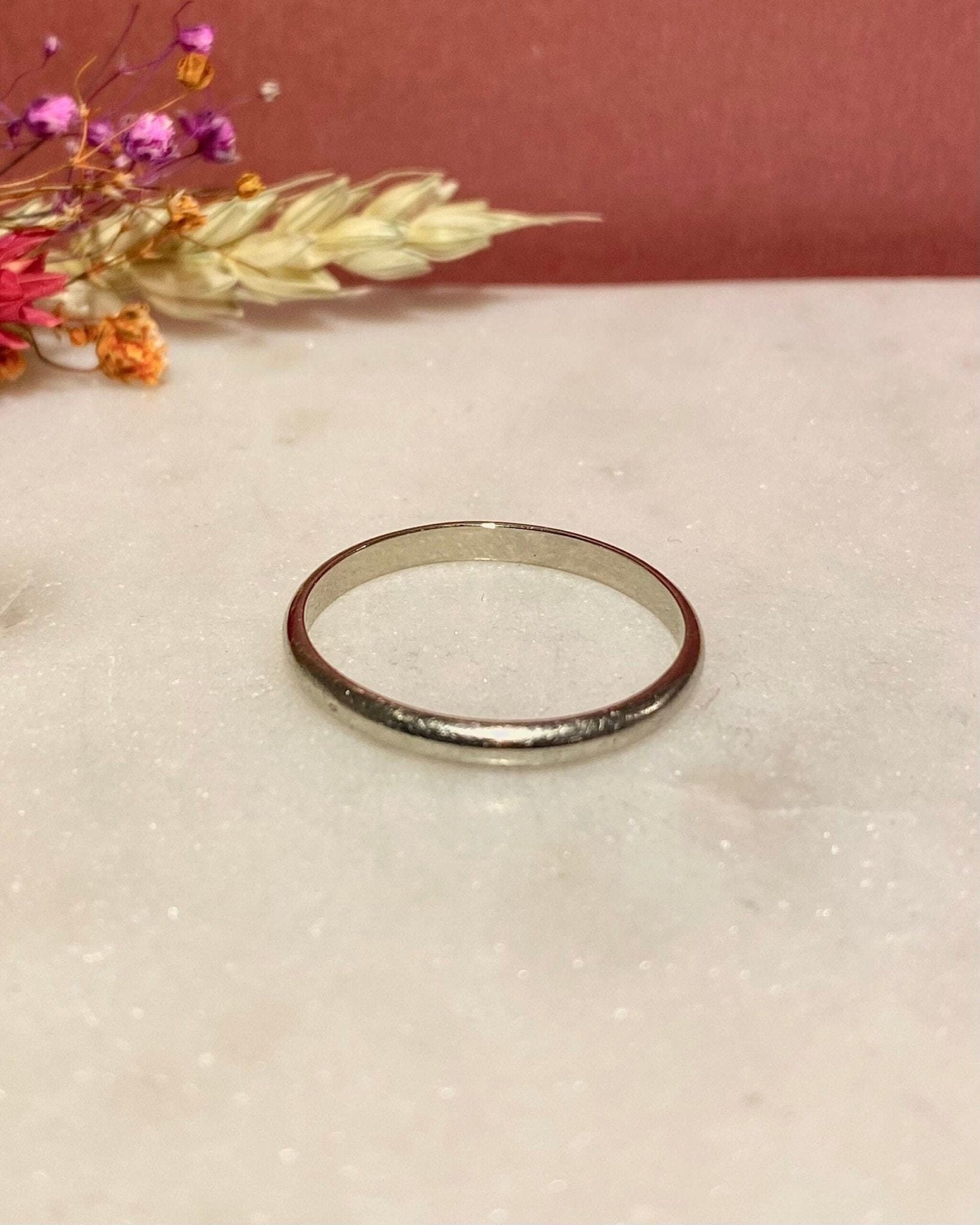 Alliance vintage en or gris 18 carats "Jules" - Elliade Paris
