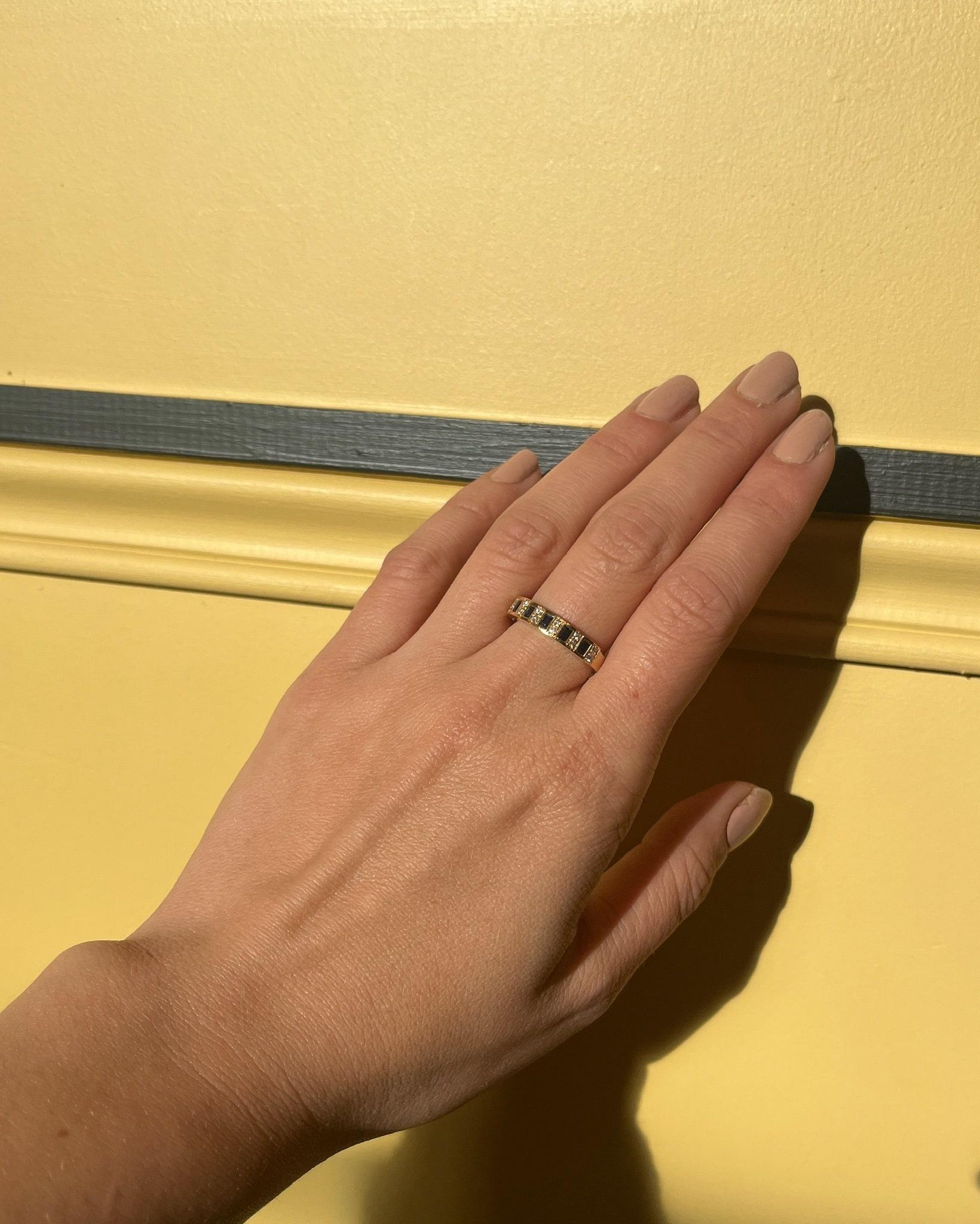 Alliance vintage saphirs &amp; diamants "Siloé" - Elliade Paris