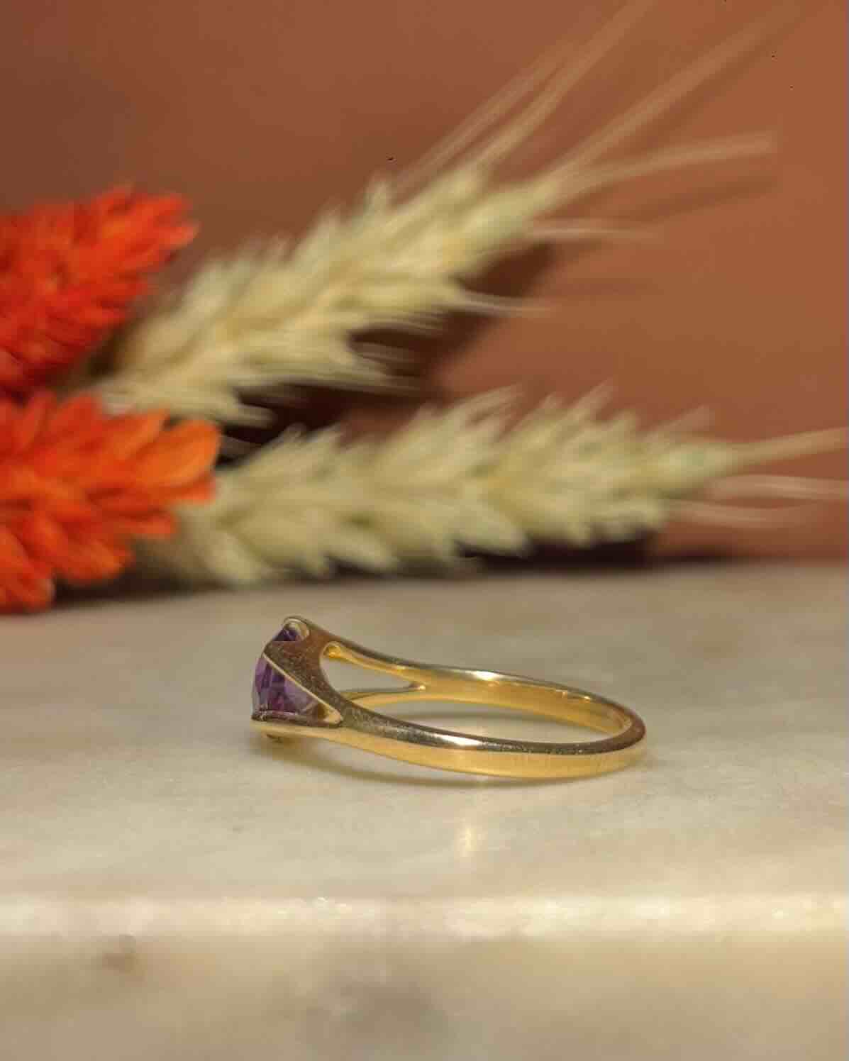 Bague Solitaire Améthyste  &quot;Dakota&quot;