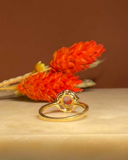 Bague Marguerite Améthystes 0,90 carat &amp; Diamants &quot;Julienne&quot;