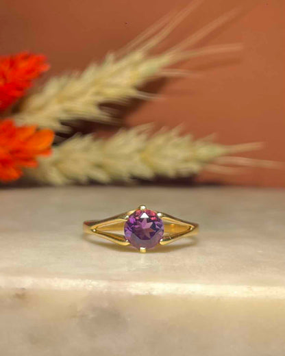 Bague Solitaire Améthyste  &quot;Dakota&quot;