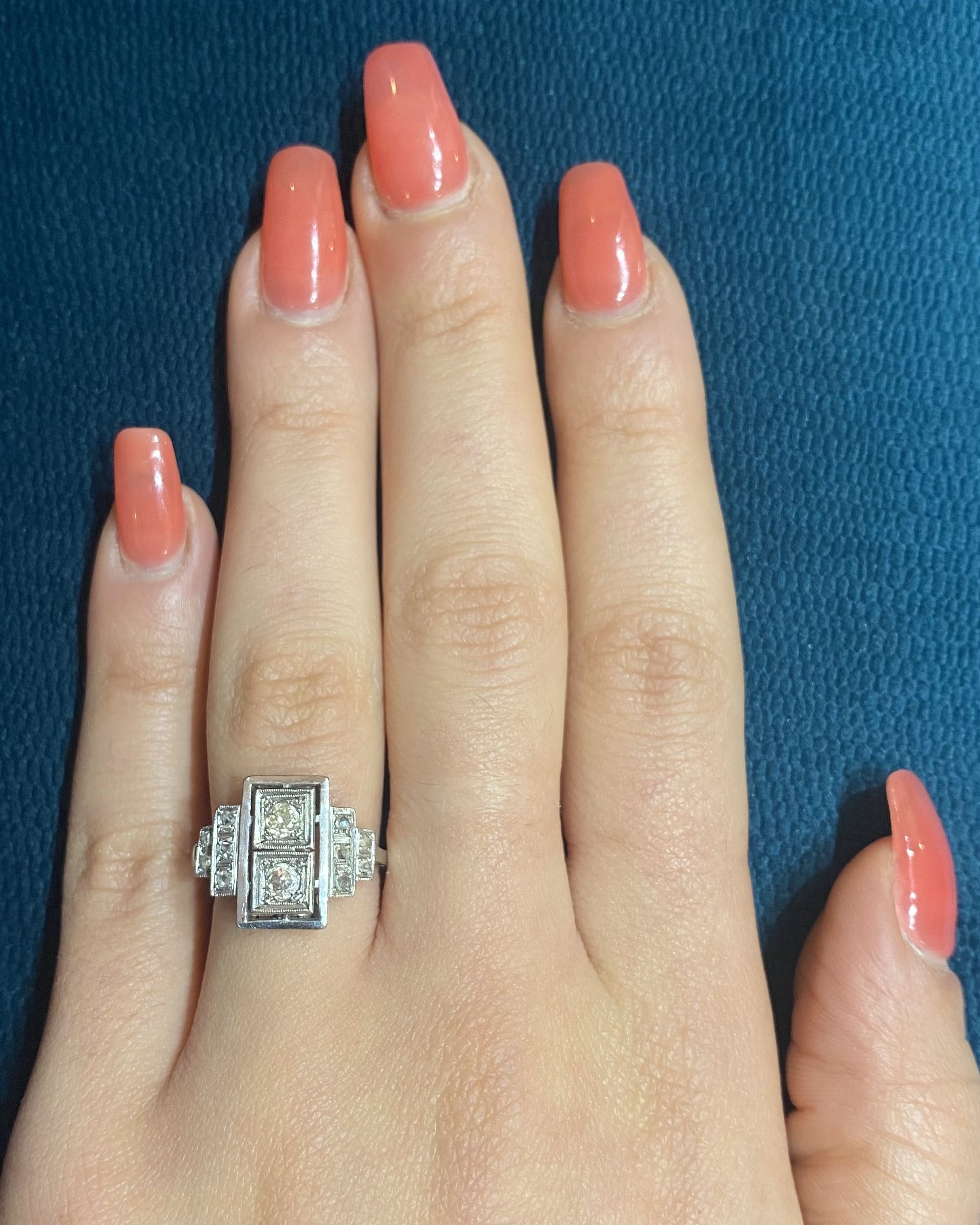 Anillo de diamantes Art Déco "Anaelle"