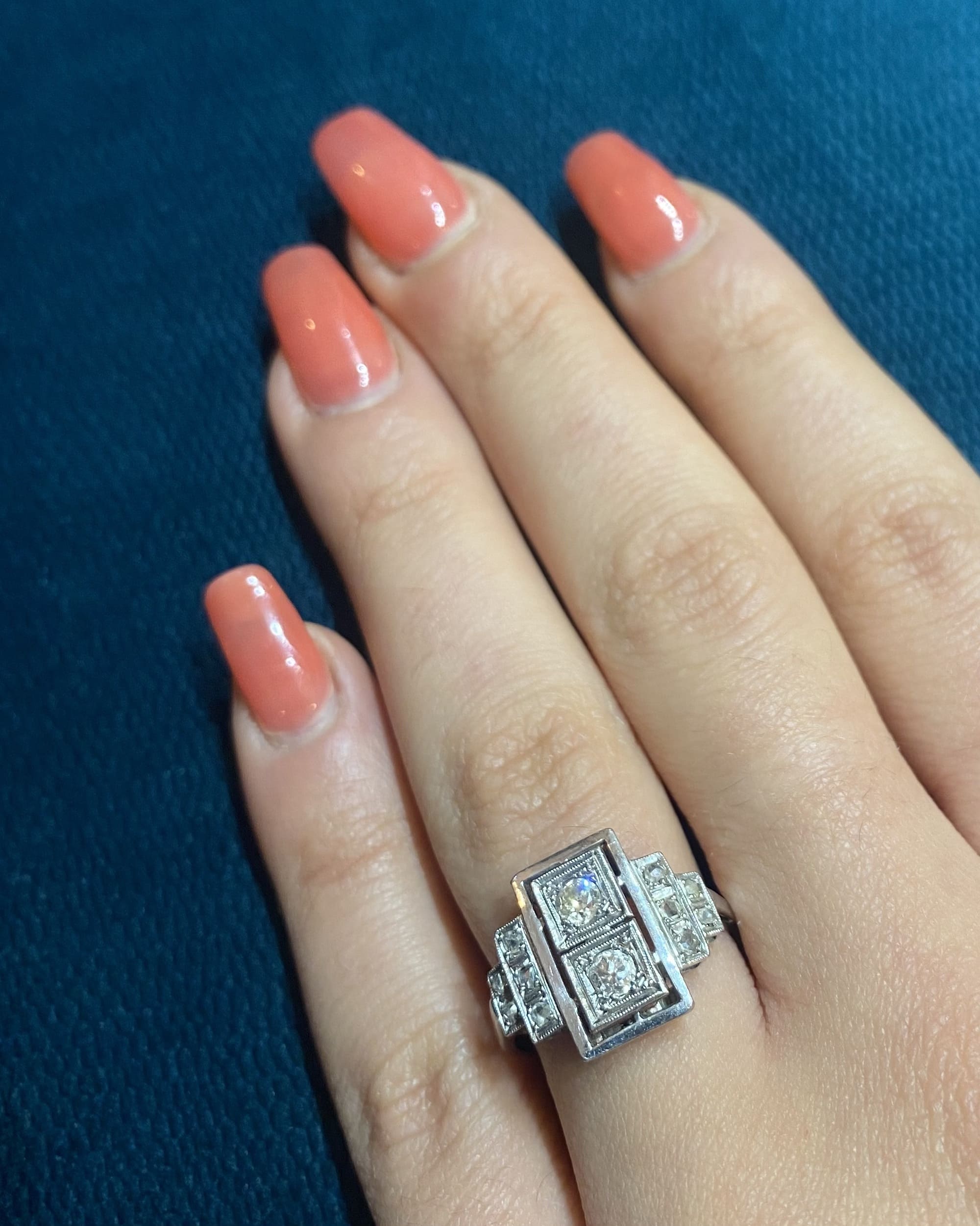 Anillo de diamantes Art Déco "Anaelle"