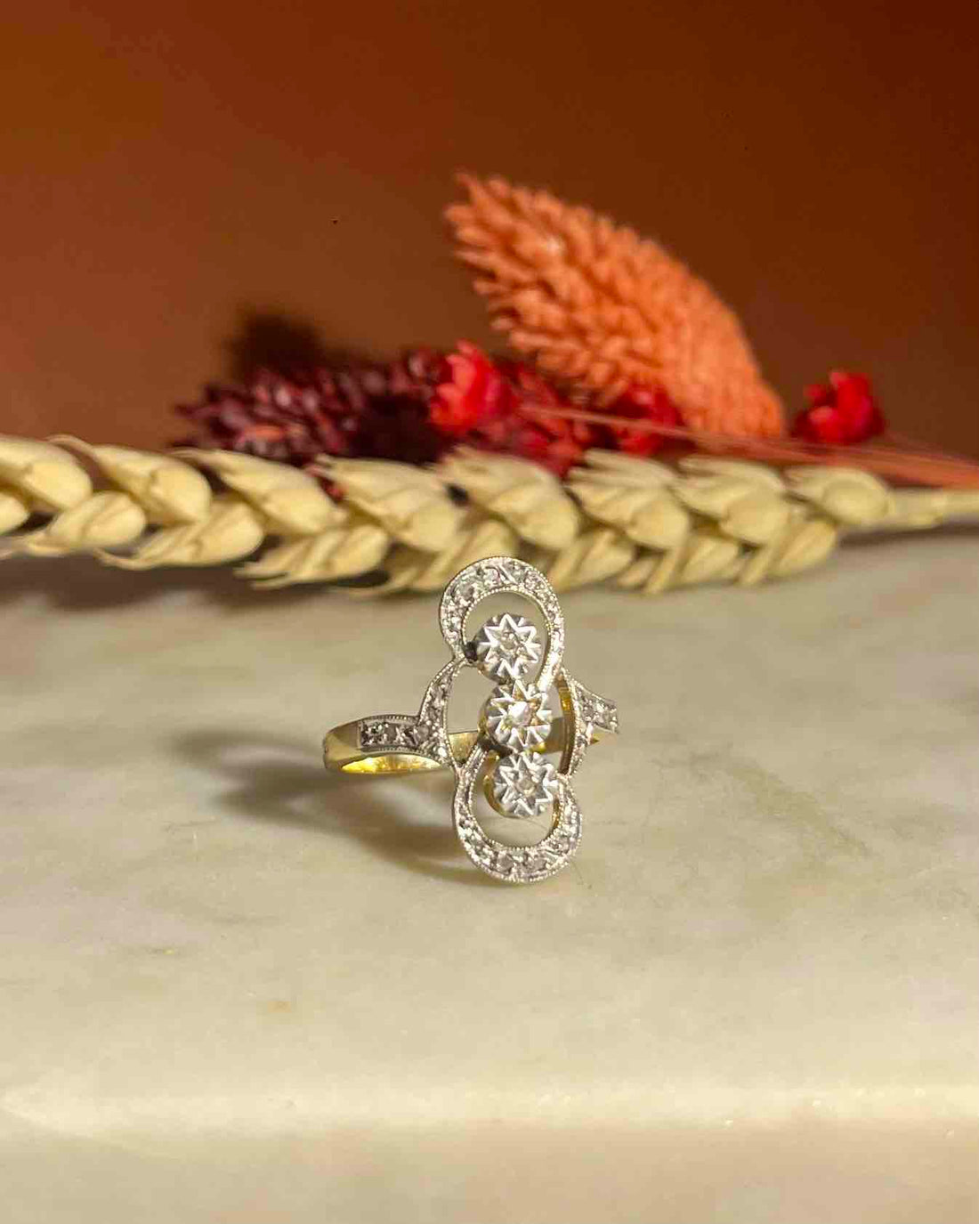 Bague Art Déco Diamants &quot;Cerise&quot;
