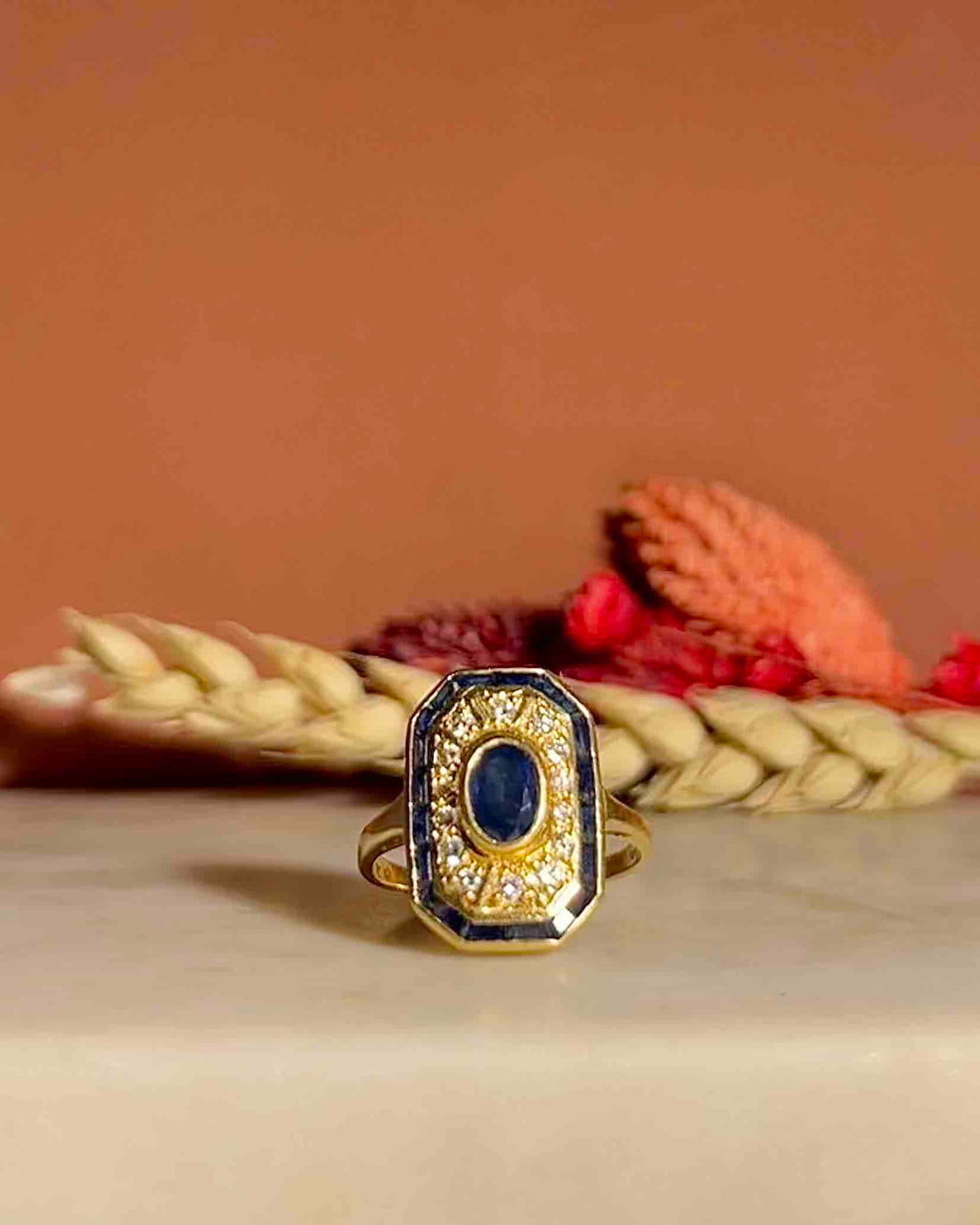 Bague style Art-Déco Saphirs &quot;Amélia&quot;