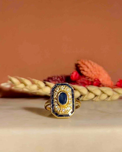Bague style Art-Déco Saphirs &quot;Amélia&quot;