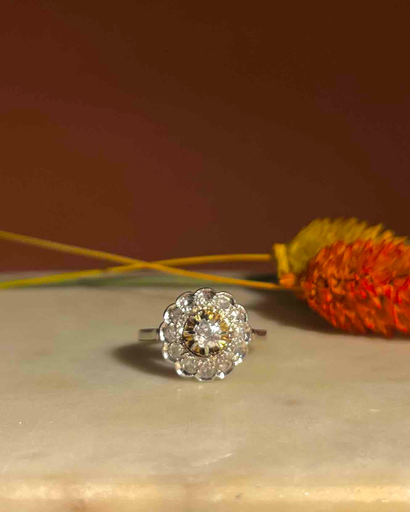 Bague Art-déco Diamants "Lorena" - Elliade Paris