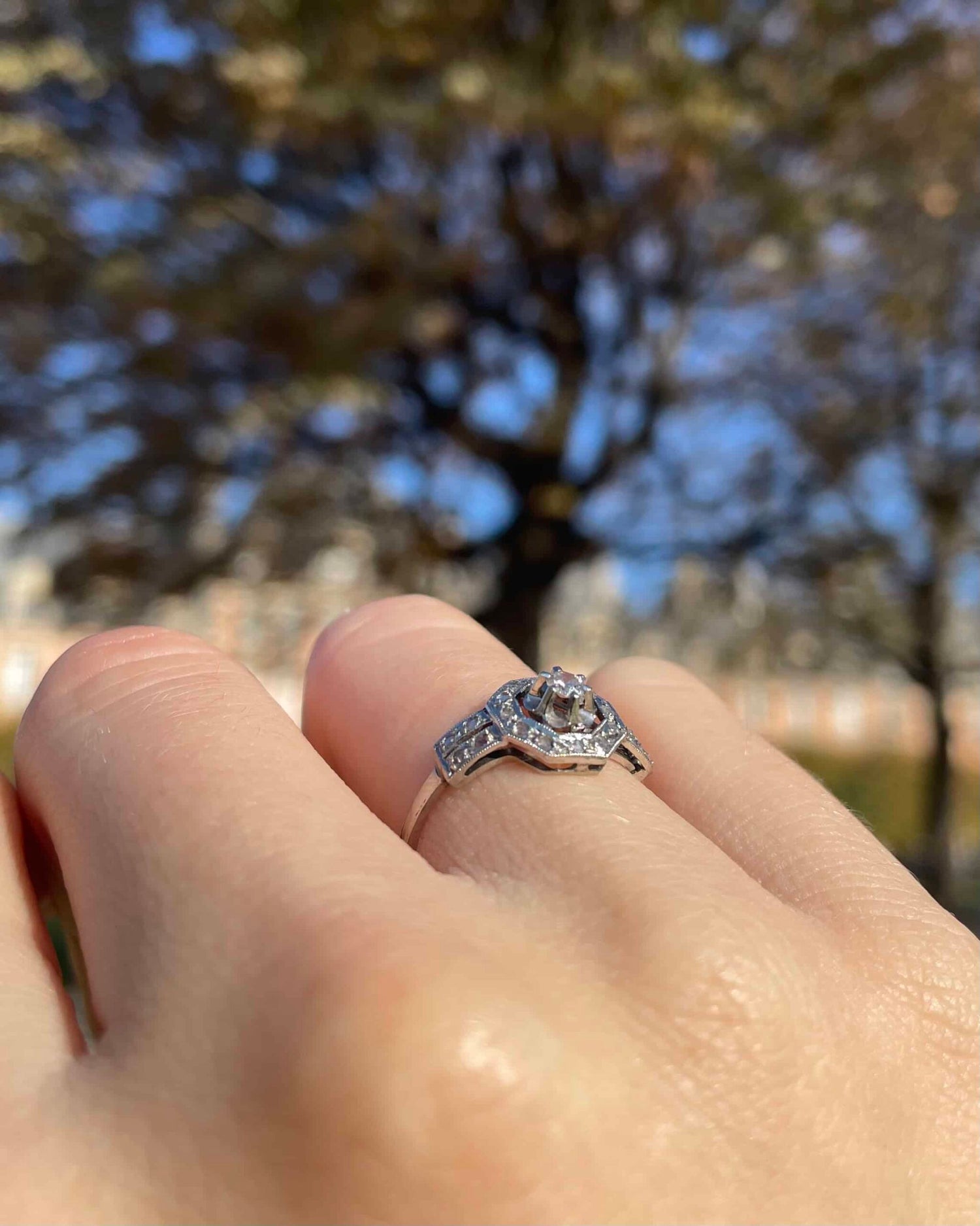 Bague Art Déco 21 Diamants &quot;Amalia&quot;