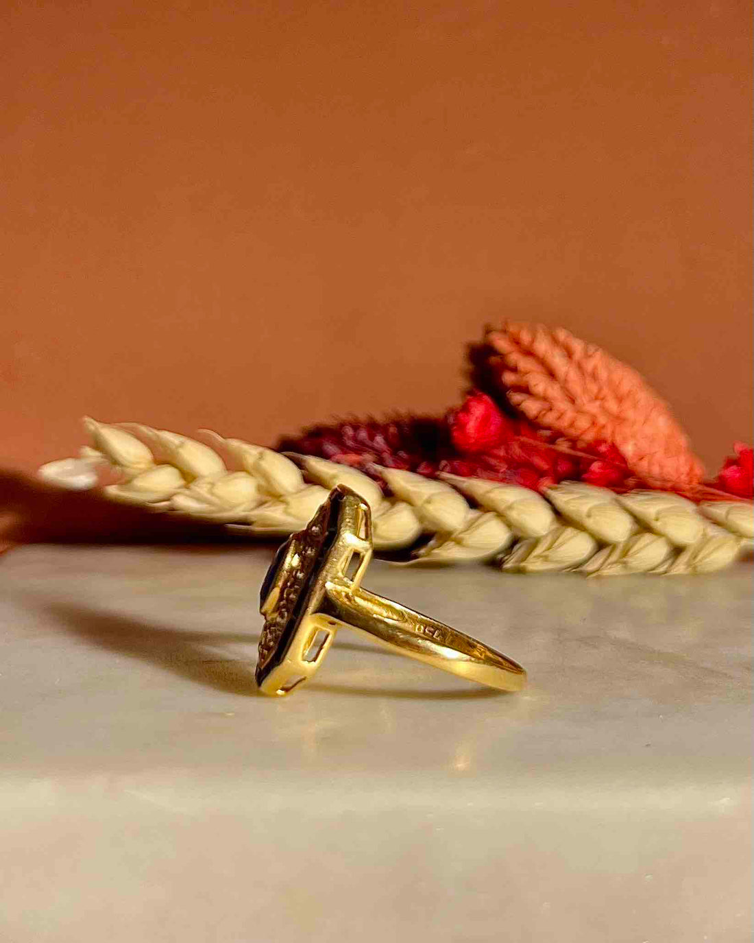 Bague style Art-Déco Saphirs &quot;Amélia&quot;