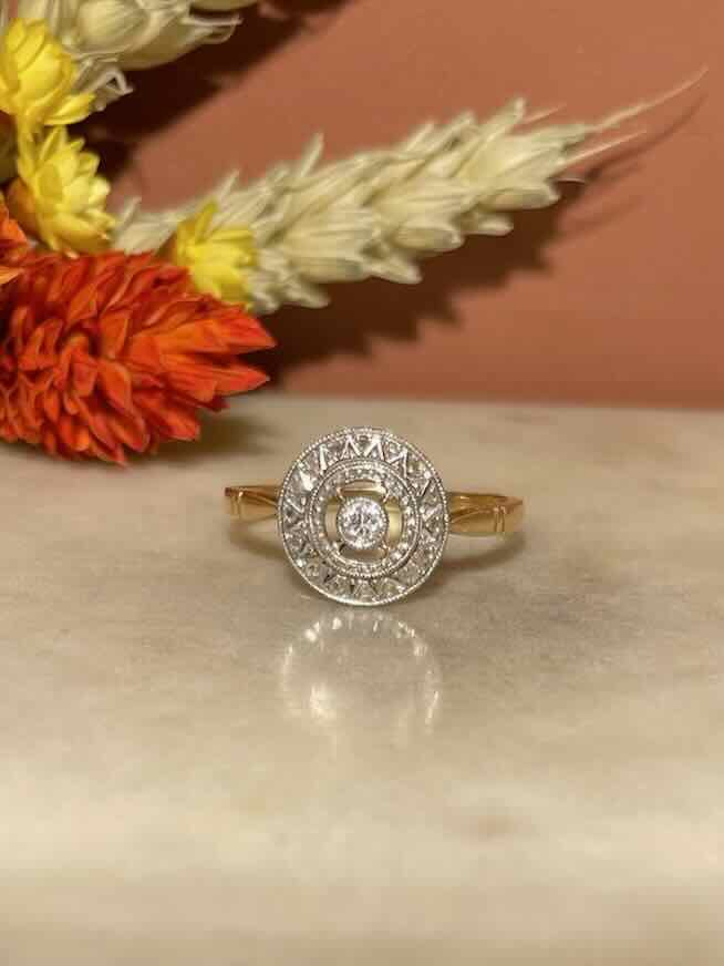 Bague Art Déco 17 Diamants &quot;Liu&quot;