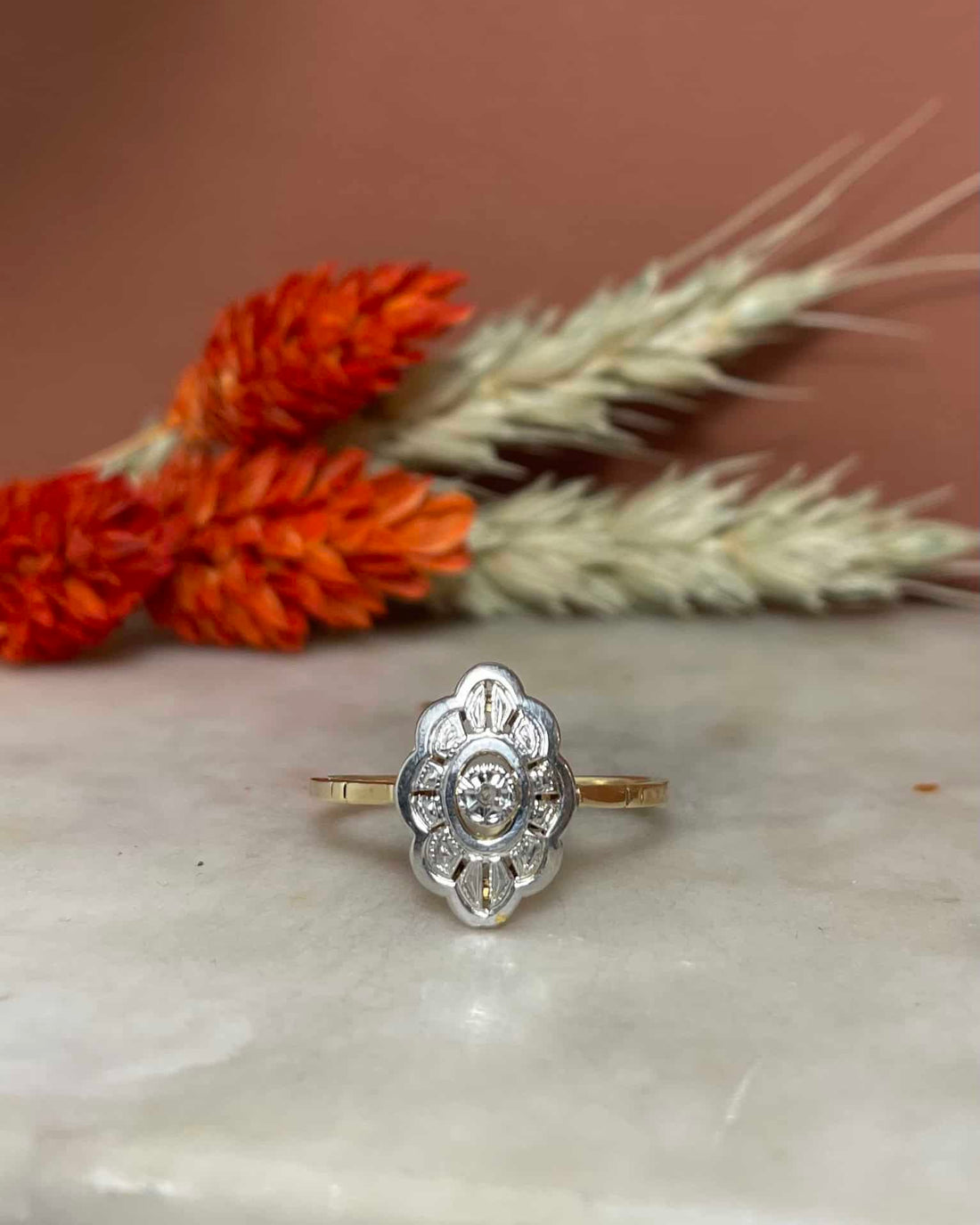 &quot;Paige&quot; Diamond Art Deco Ring