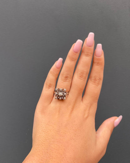 Bague Vintage Marguerite Diamants &quot;Illiana&quot;