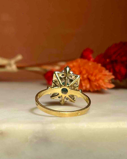 Bague style Art-Déco émeraude &amp; diamants &quot;Victoire&quot;