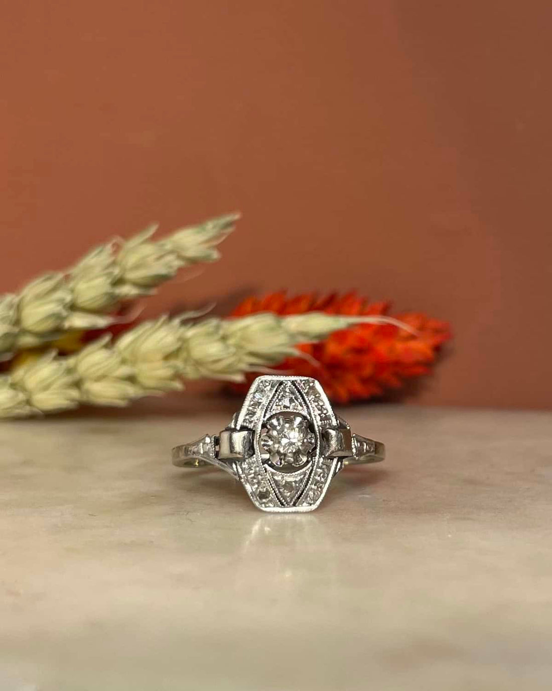 Bague Vintage Art-Déco Diamants &quot;Vinitia&quot;