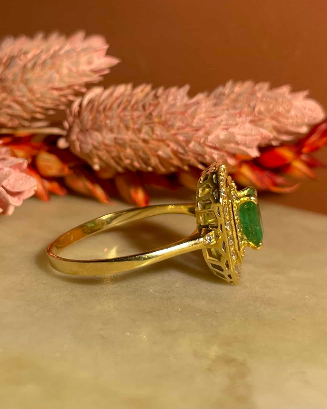 Bague Art-Déco Emeraude 1 Carat &amp; 38 Diamants &quot;Mayze&quot;