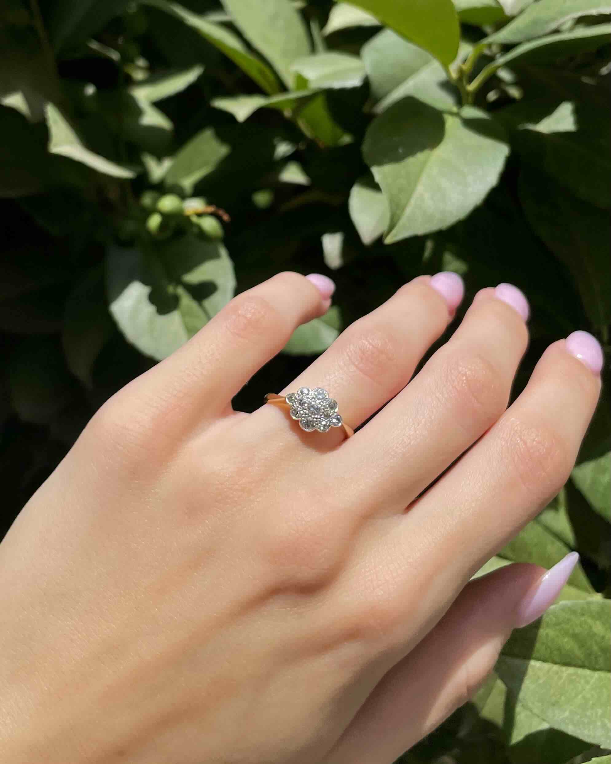 Bague Art-déco 11 Diamants 0.50 carat "Dorine" - Elliade Paris