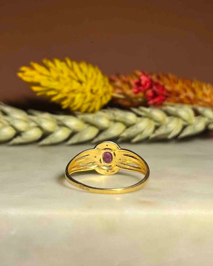 Bague style art déco rubis et diamants &quot;Hermione&quot;