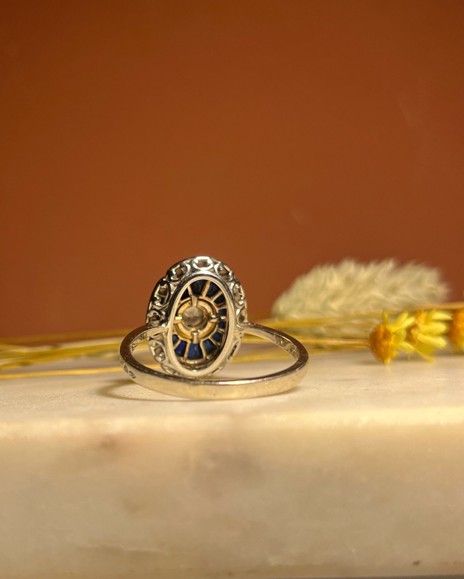 Anillo Art Déco con zafiros y diamantes &quot;Eugénie&quot;