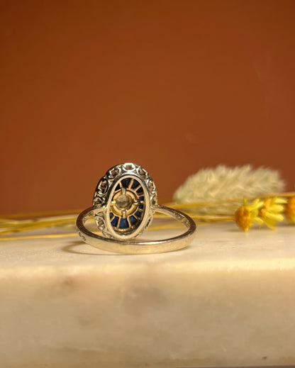 Anillo Art Déco con zafiros y diamantes &quot;Eugénie&quot;
