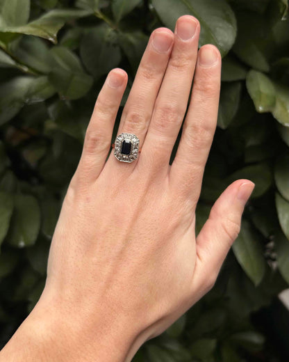 Bague Art-Déco Saphir 1.05 carat &amp; Diamants &quot;Palma&quot;