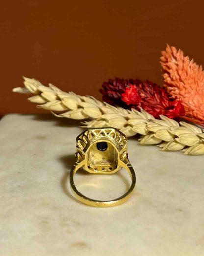 Bague style Art-Déco Saphirs &amp; Diamants &quot;Judith&quot;