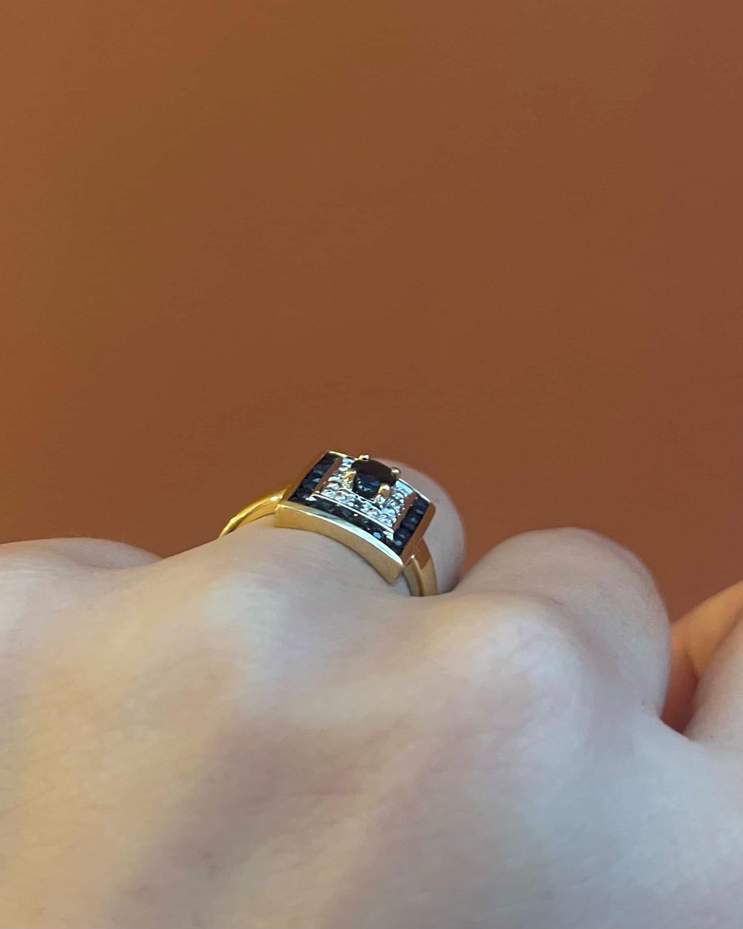 Bague Style Art-Déco Saphirs 0.99 carat &amp; Diamants &quot;Bérénice&quot;