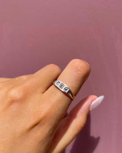 Bague Trilogie Vintage 3 Diamants &quot;Paulina&quot;