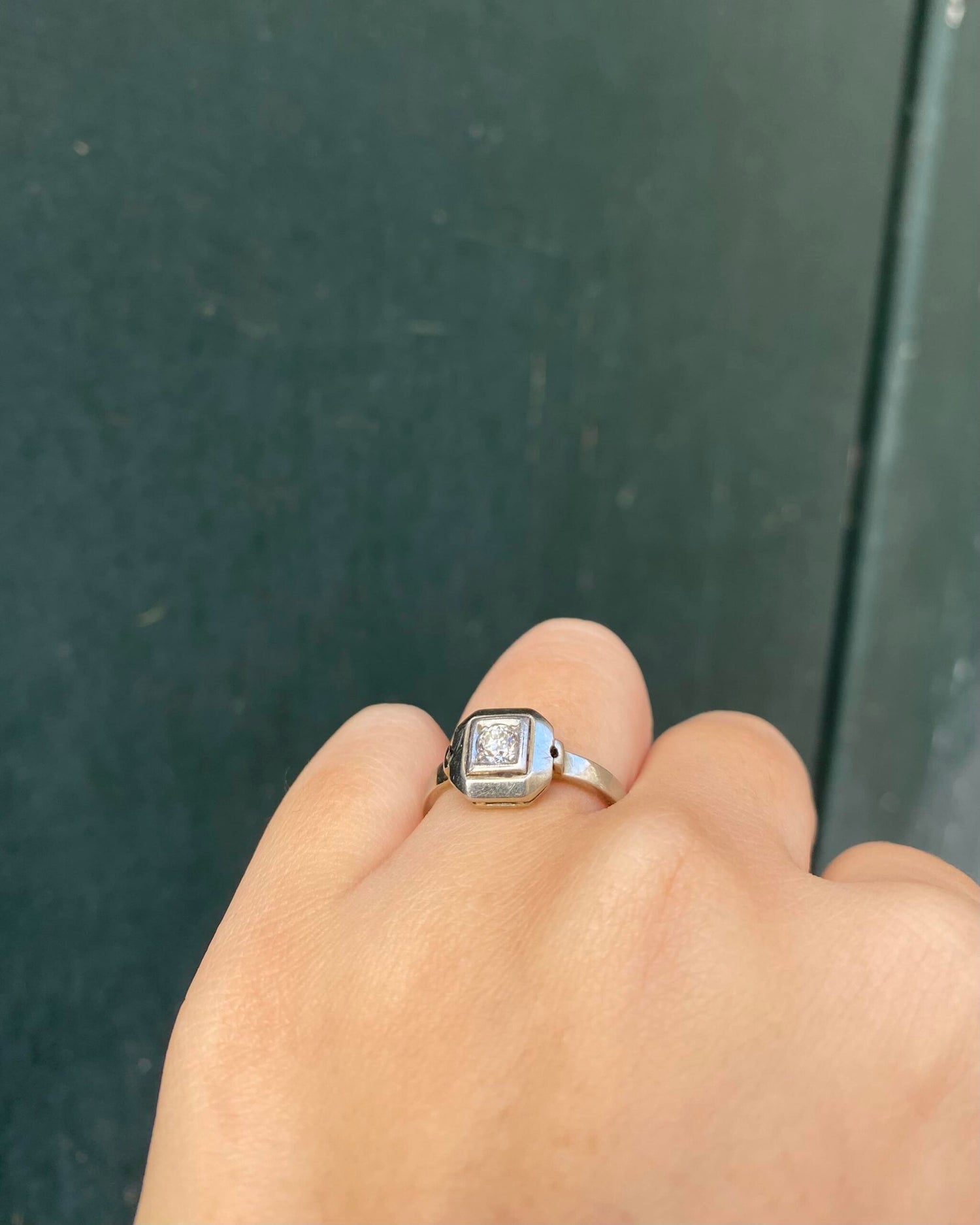 Bague Art-Déco Solitaire Diamant 0.20 carat &quot;Simona&quot;