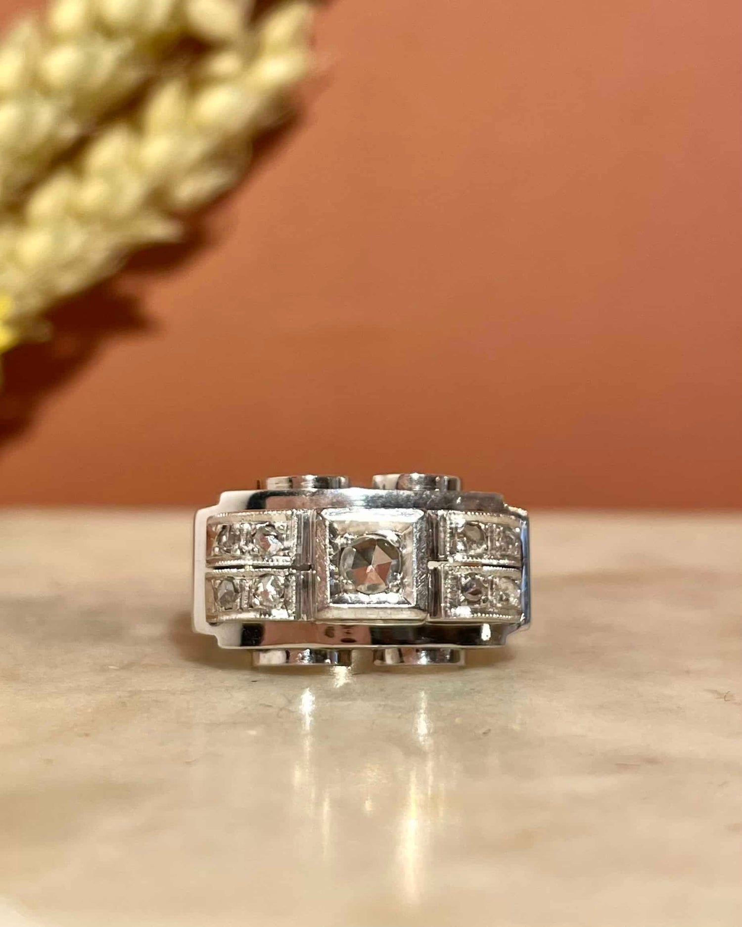 Bague Vintage Tank Diamants "Lorena"