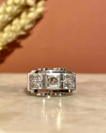 Bague Vintage Tank Diamants "Lorena"