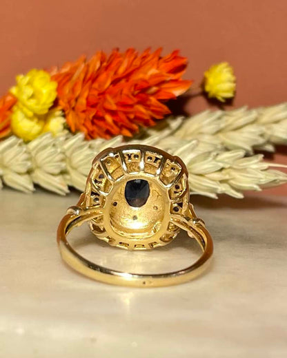 Bague Style Art-Déco 17 Saphirs &amp; 10 Diamants &quot;Haven&quot;