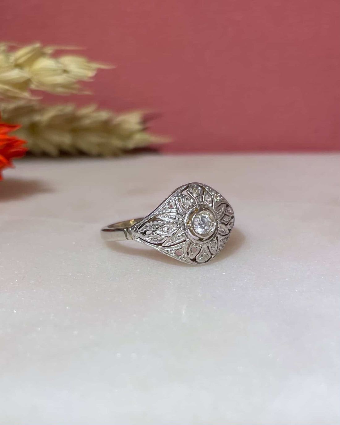Bague vintage Art-Déco Diamants &quot;Ellah&quot;