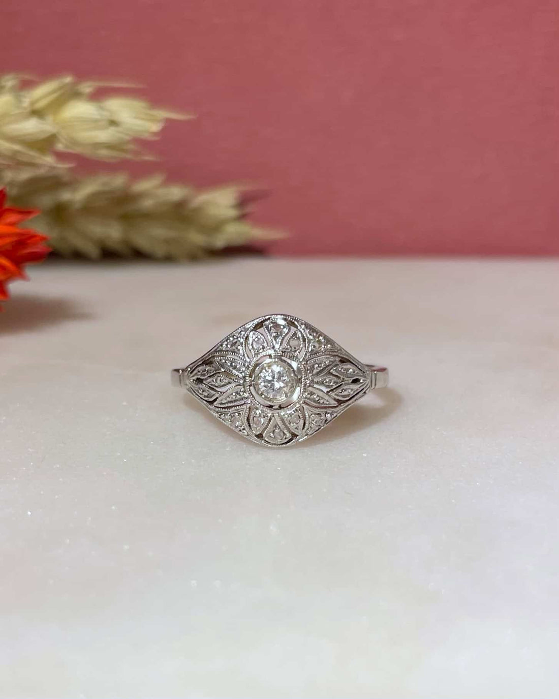 Bague vintage Art-Déco Diamants &quot;Ellah&quot;