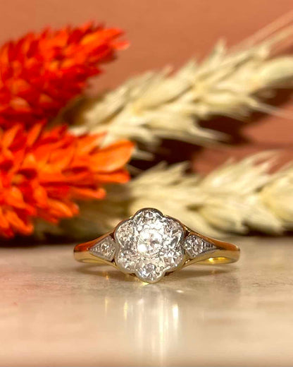 Bague fleur Art Déco Diamants &quot;Lauriane&quot;