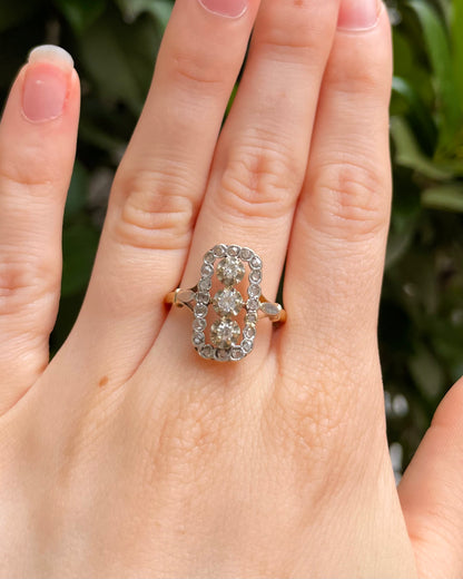 Bague Art -déco Diamants marquise &quot;Léorine&quot;