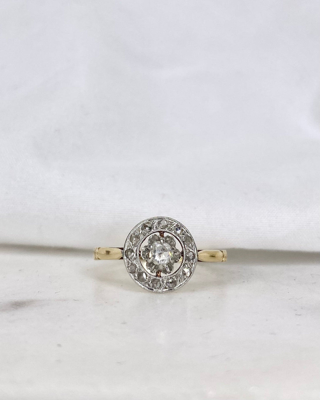 Bague Art-déco Diamants 0.22 carat &quot;Louna&quot;