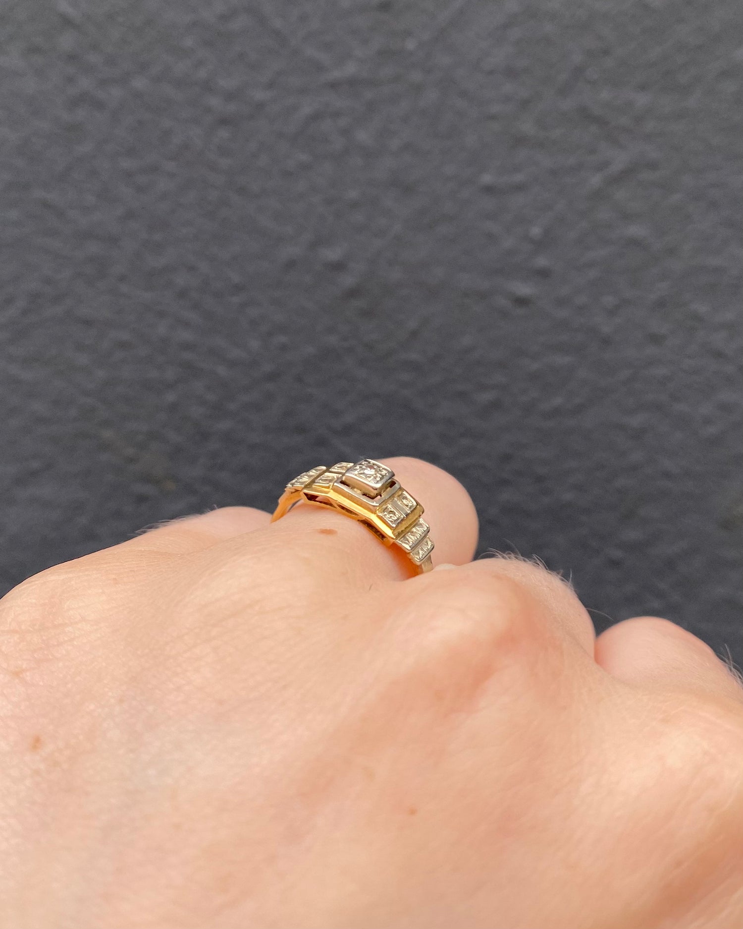 Bague Art-déco Tank Diamants &quot;Théora&quot;