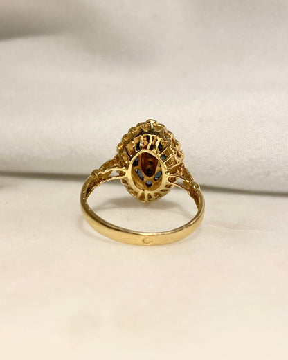 Bague Marquise Saphirs 0.24 carat &amp; Diamants &quot;Jacinthe&quot;