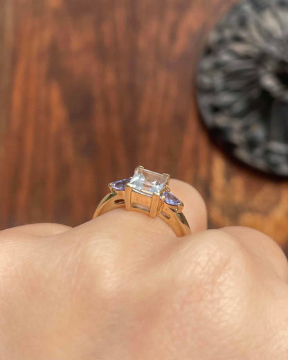 &quot;Moana&quot; 1.30 carat Topaz &amp;amp; Tanzanite Trilogy Ring