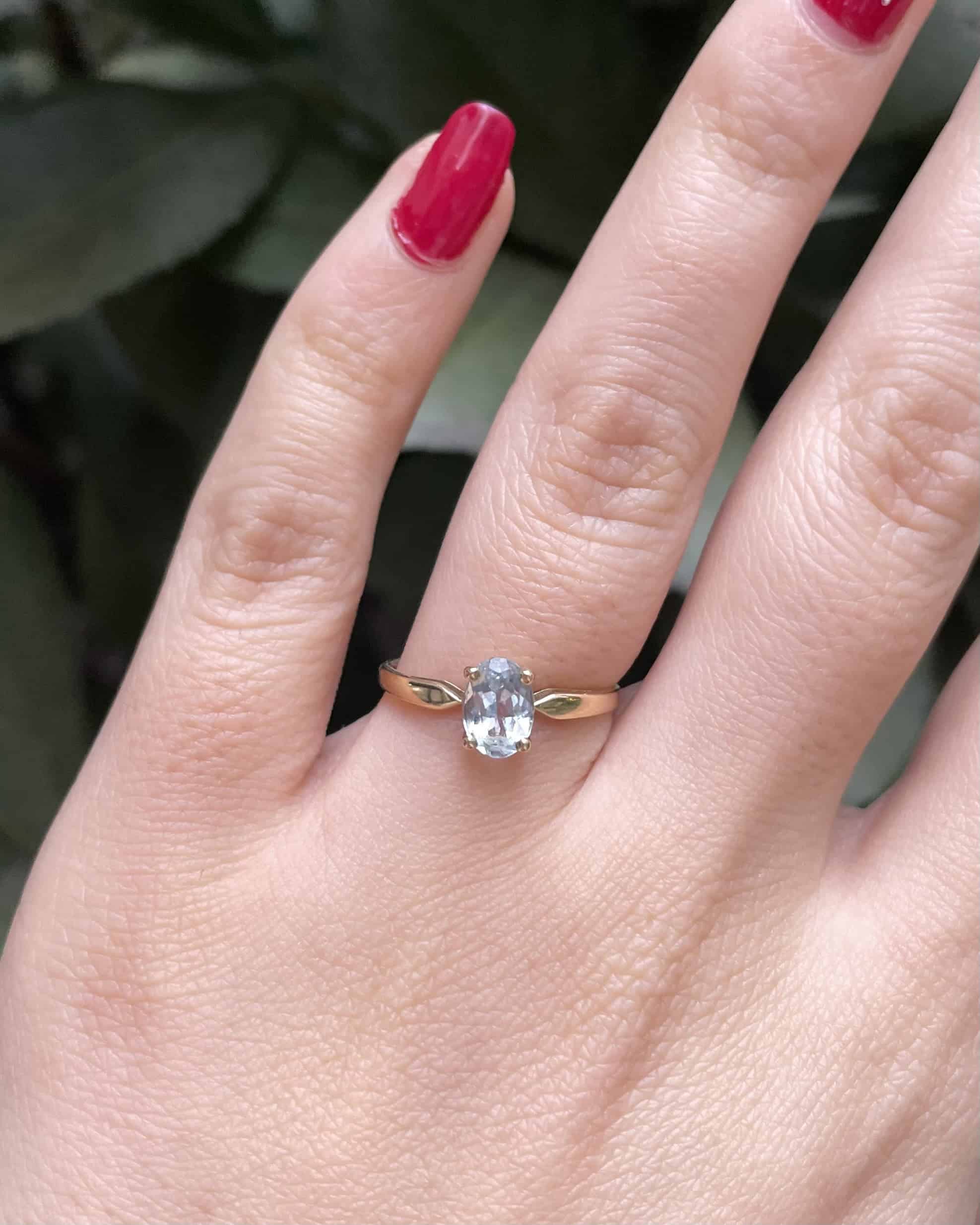 Bague Solitaire Aigue-Marine 0.65 carat "Regan" - Elliade Paris