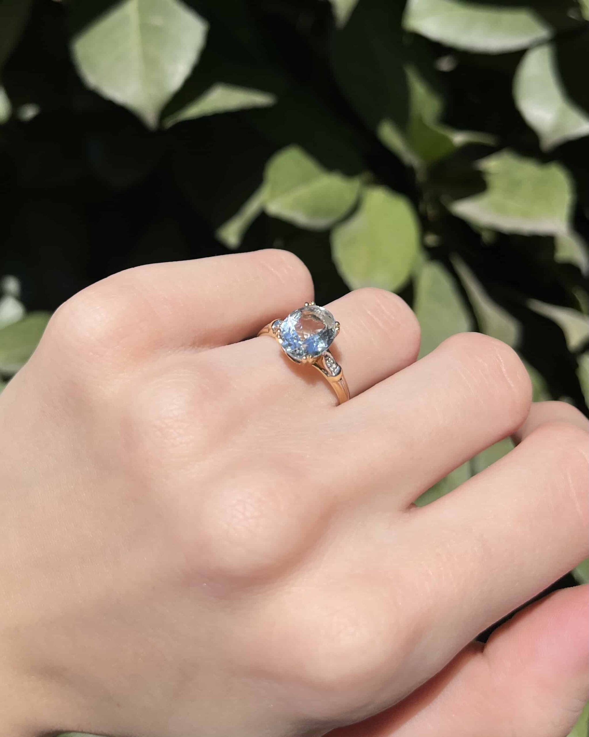 Bague Cocktail Aigue-Marine 2.20 Carats &amp; Diamants "Arabelle"