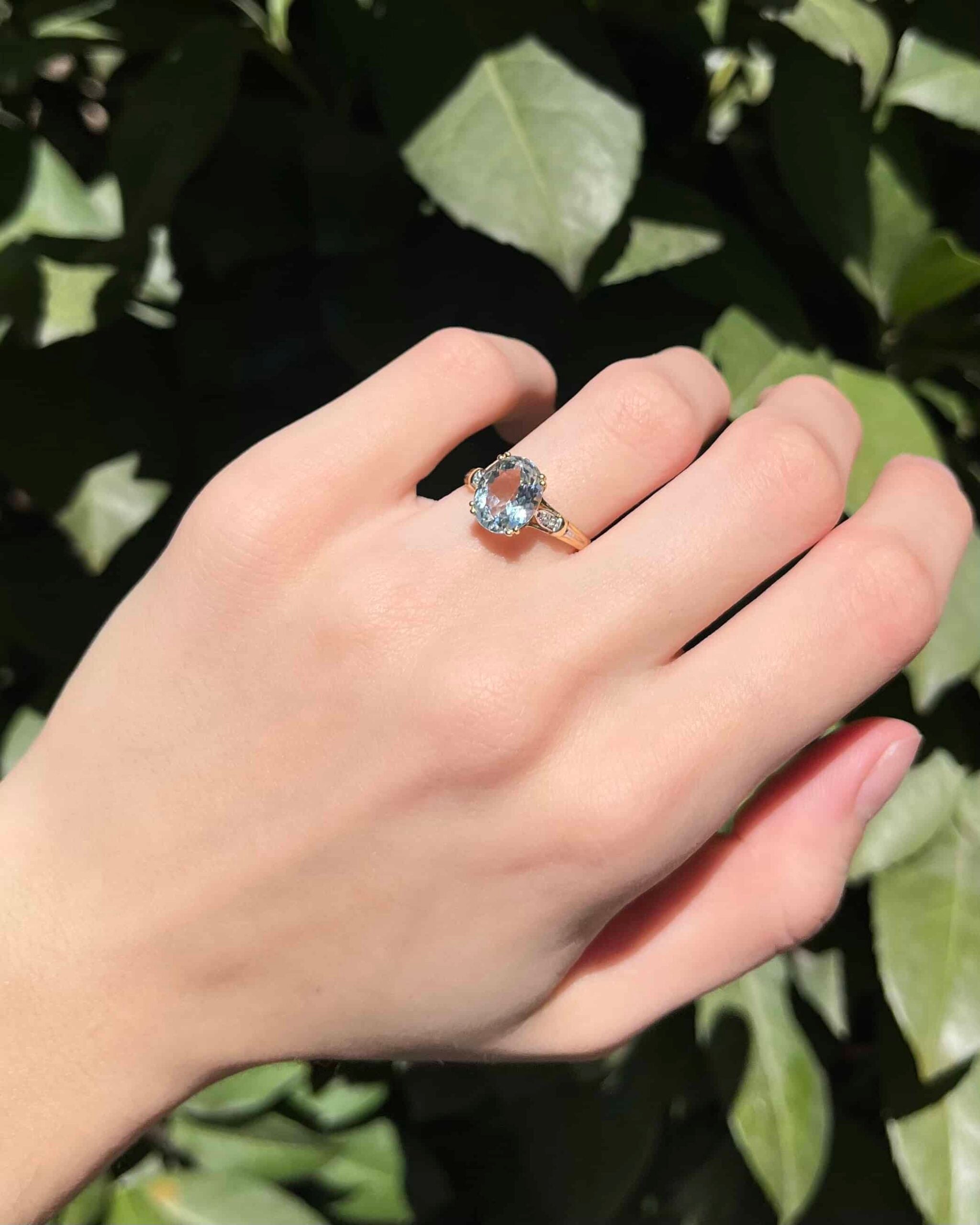 Bague Cocktail Aigue-Marine 2.20 Carats &amp; Diamants "Arabelle"